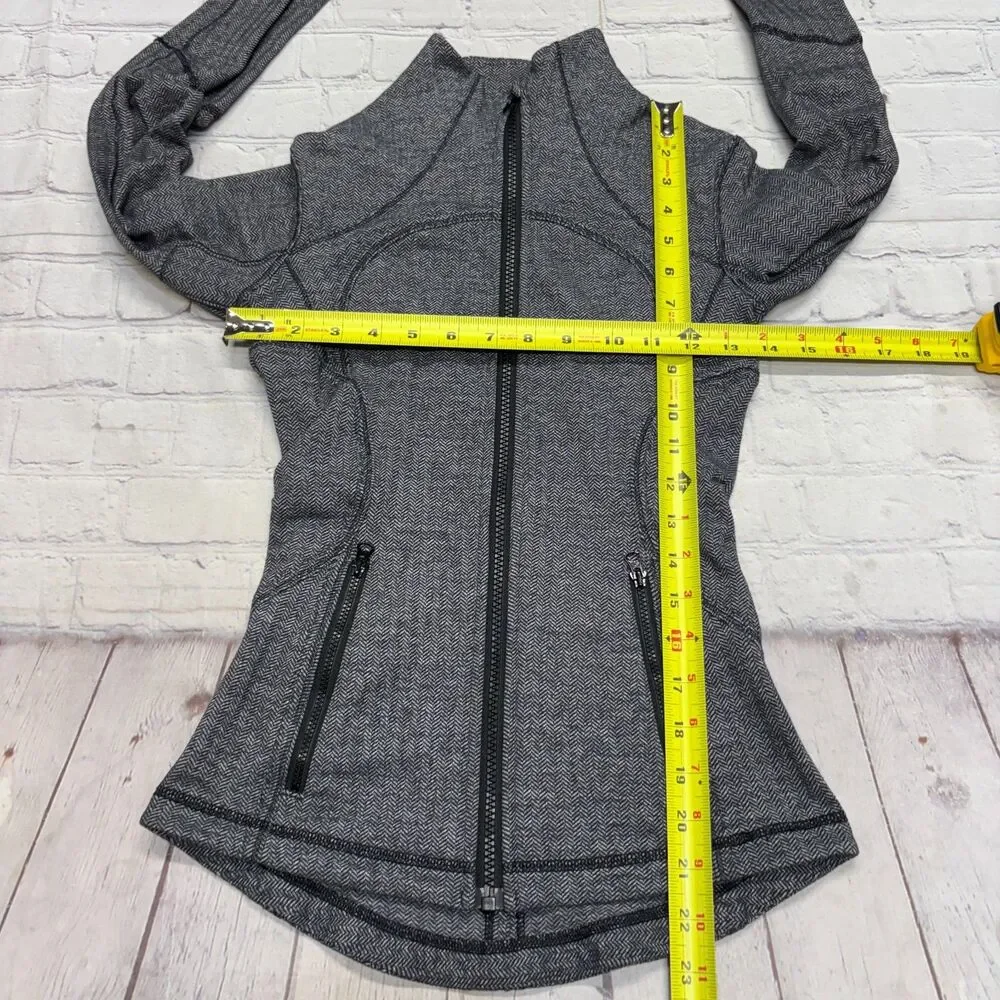 Lululemon Women Define Jacket Size 2 Herringbone Gray Full Zip C131 -8